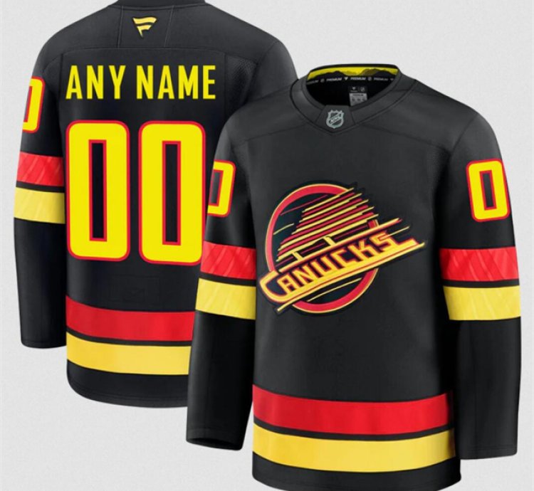 Custom Vancouver Canucks Jersey Name Number 2025 Alternate Black