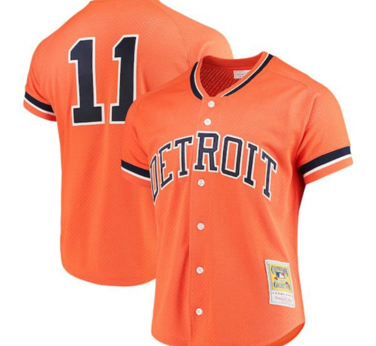 Detroit Tigers Sparky Anderson Orange Throwback Mesh Jersey