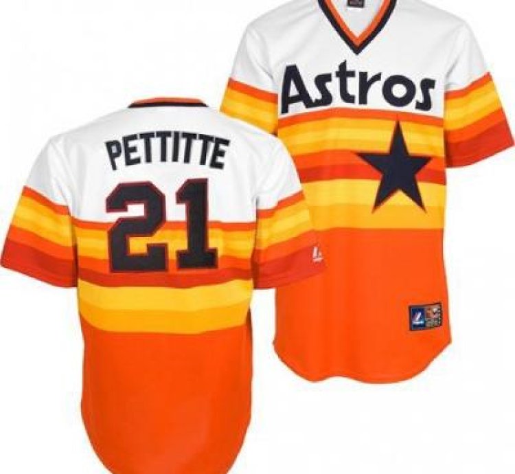 Houston Astros Andy Pettitte Orange Throwback Pullover Jersey