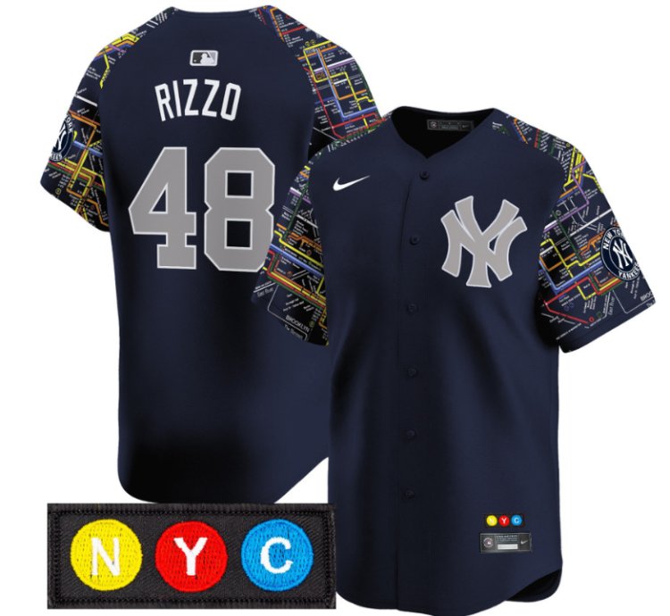 Anthony Rizzo Jersey 48 New York Yankees Subway Style Vapor Premier Limited Stitched