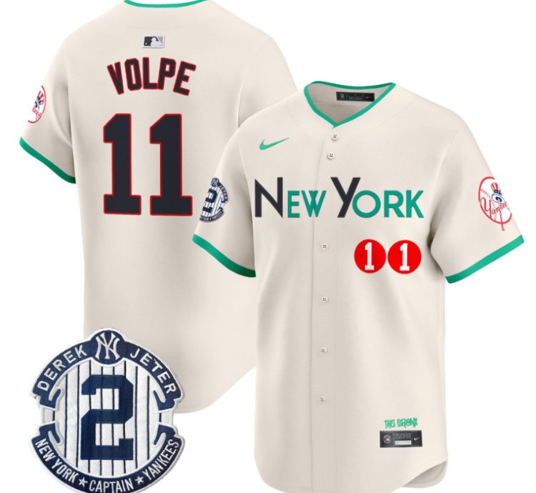 Anthony Volpe Jersey 11 New York Yankees City Connect Vapor Premier Limited Stitched Cream