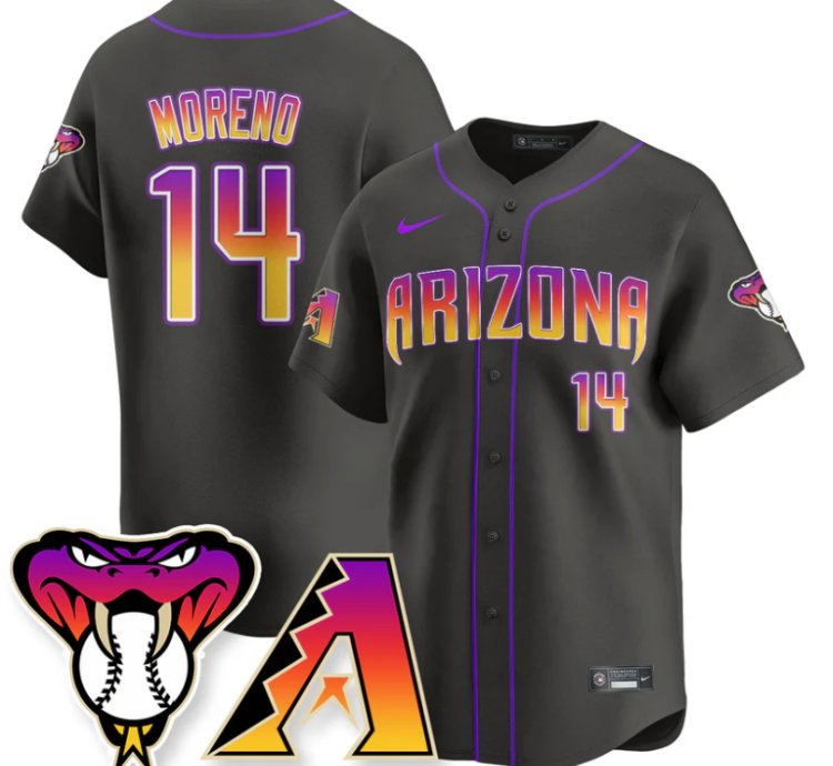 Gabriel Moreno Jersey 14 Arizona Diamondbacks 2025 City Connect Concept Stitched Black