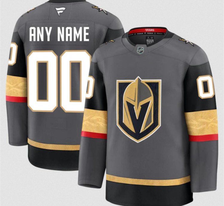Mens Custom Vegas Golden Knights Jersey Name Number 2025 Alternate Grey