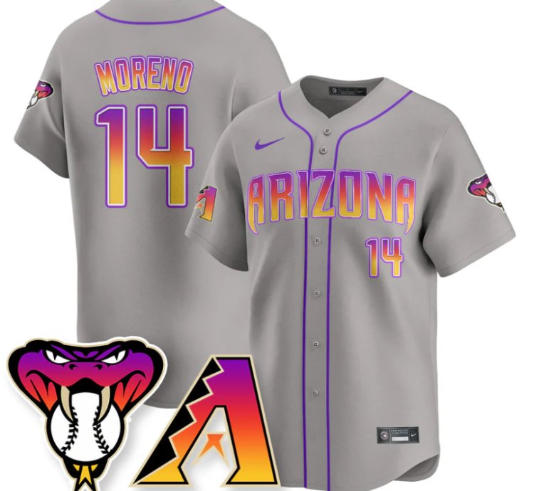 Gabriel Moreno Jersey 14 Arizona Diamondbacks 2025 City Connect Concept Stitched Gray