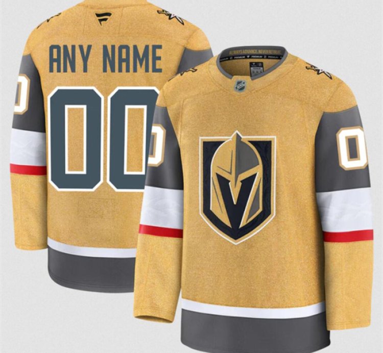 Mens Custom Vegas Golden Knights Jersey Name Number 2025 Home Gold