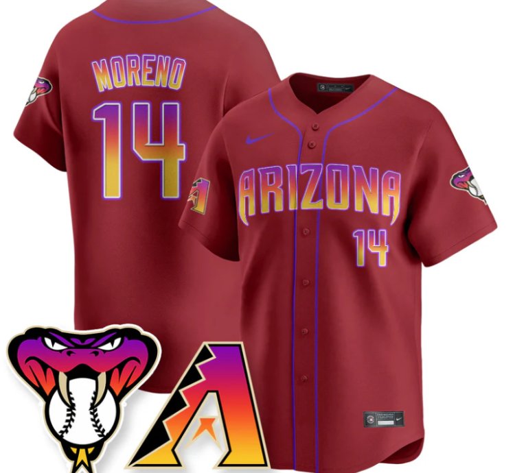 Gabriel Moreno Jersey 14 Arizona Diamondbacks 2025 City Connect Concept Stitched Red