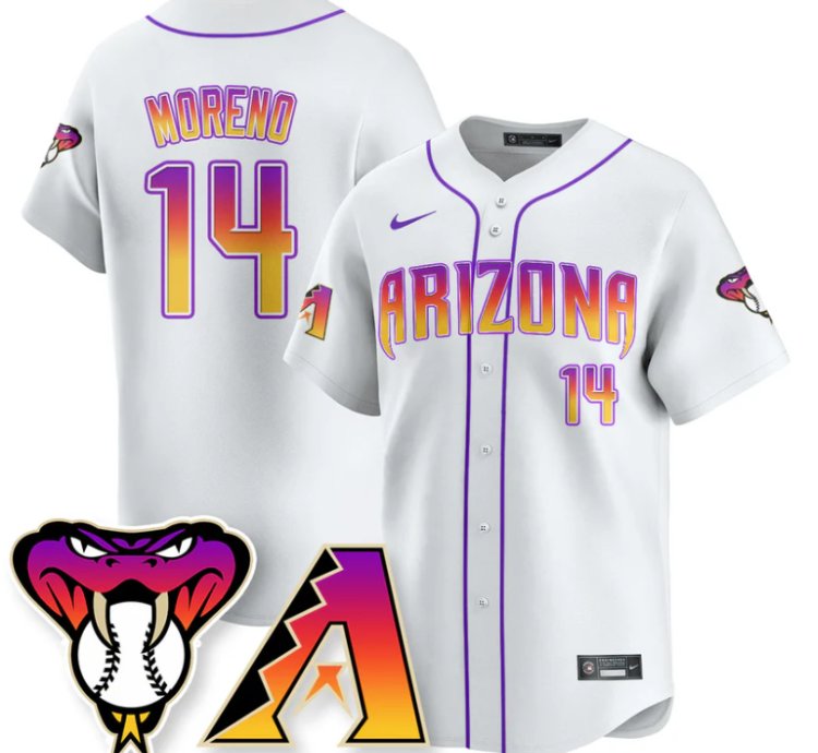 Gabriel Moreno Jersey 14 Arizona Diamondbacks 2025 City Connect Concept Stitched White