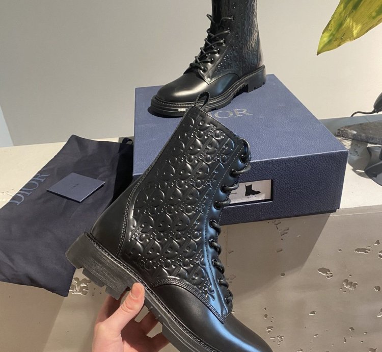Dior Explorer Ii Leather Oblique Boots