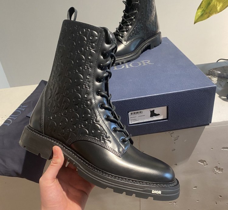 Dior Explorer Ii Leather Oblique Boots