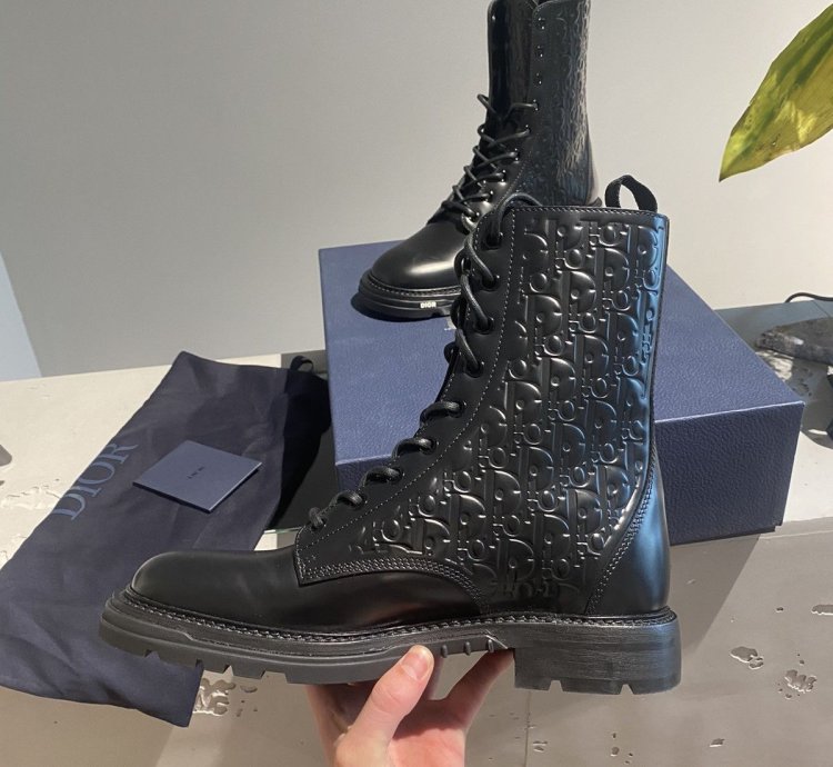 Dior Explorer Ii Leather Oblique Boots