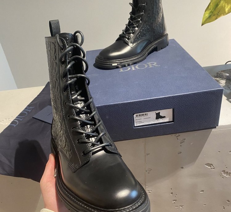 Dior Explorer Ii Leather Oblique Boots