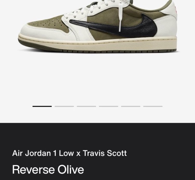 Travis Scott Jordan 1 Low Reverse Olive
