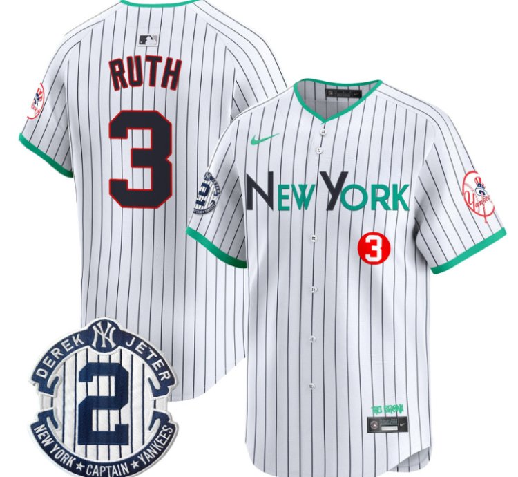 Babe Ruth Jersey 3 New York Yankees City Connect Vapor Premier Limited Stitched Pinstripe