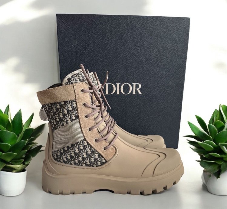 Dior Garden Lace Up Boots Shoes