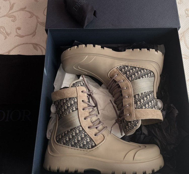 Dior Garden Lace Up Boots Shoes
