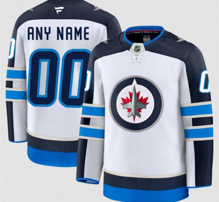 Mens Custom Winnipeg Jets Jersey Name Number 2025 Away White