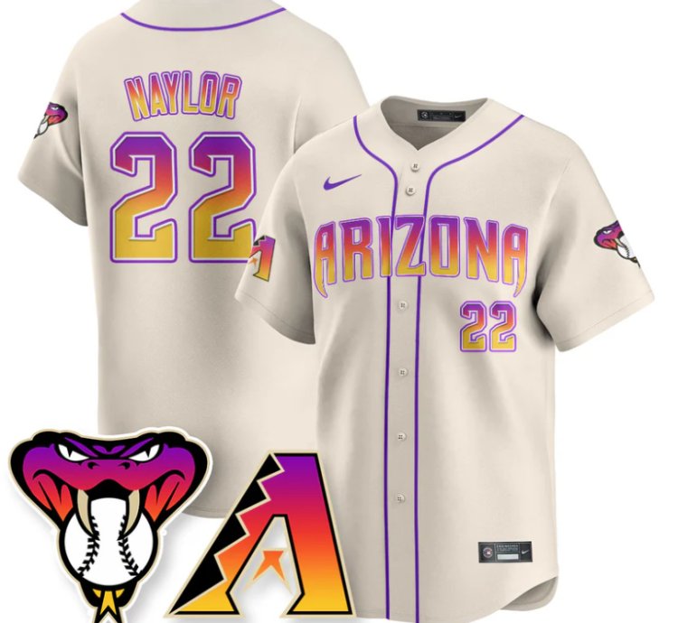 Josh Naylor Jersey 22 Arizona Diamondbacks 2025 City Connect Concept Stitched Cream