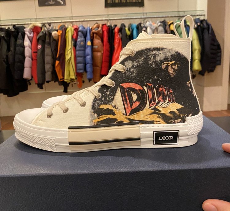 Dior Hightop Canvas Sneaker 44 5
