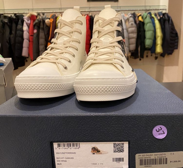 Dior Hightop Canvas Sneaker 44 5