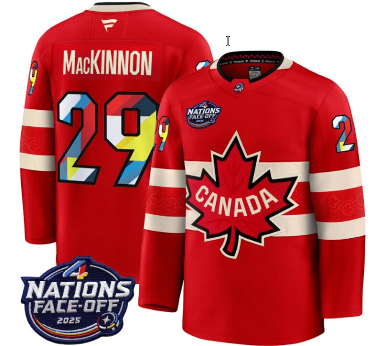 Mens Nathan Mackinnon Jersey 29 Canada 4 Nations Face-off 2025 V2 Stitched Red