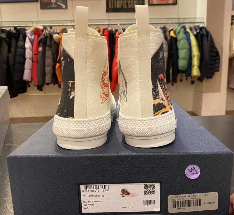 Dior Hightop Canvas Sneaker 44 5
