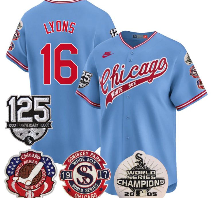 Ted Lyons Jersey 16 Chicago White Sox 125th Anniversary World Series Champions Blue