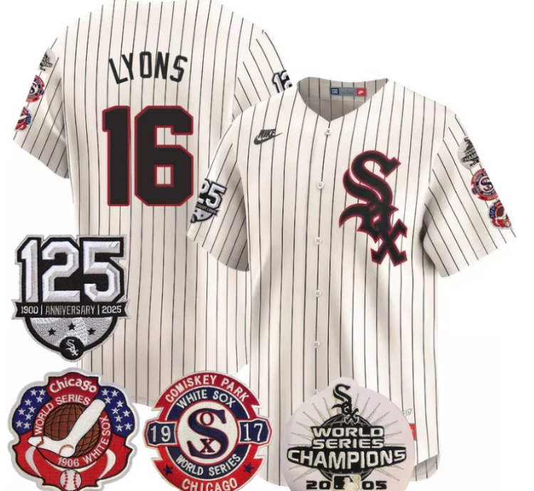 Ted Lyons Jersey 16 Chicago White Sox 125th Anniversary World Series Champions Cream