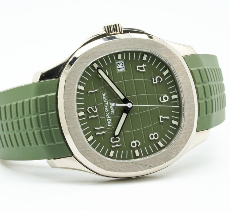 Patek Philippe Aquanaut 5168g-010 5168g White Gold Khaki Green 2021 Fa