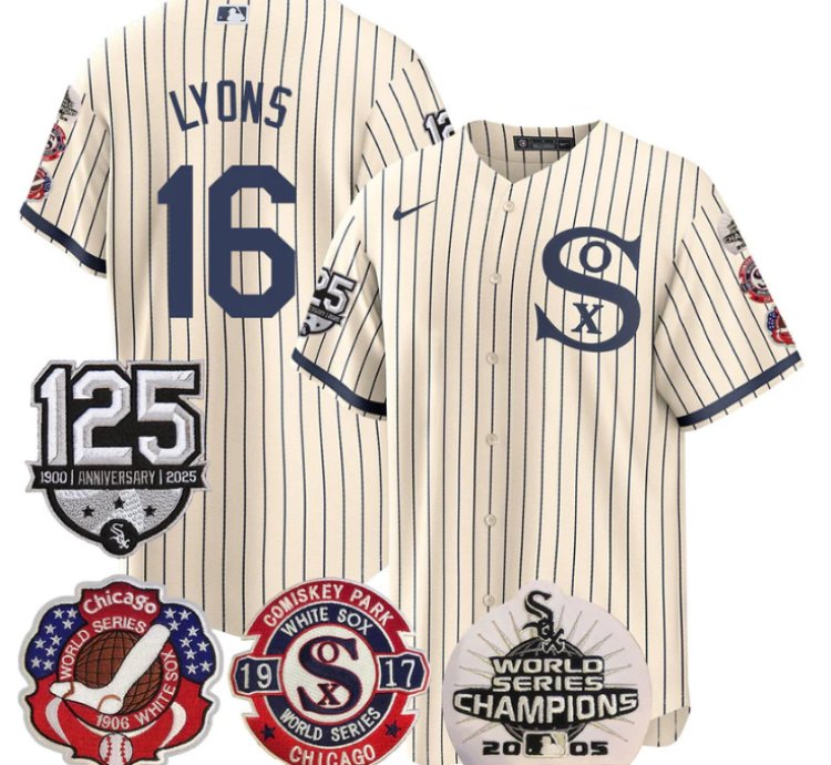 Ted Lyons Jersey 16 Chicago White Sox 125th Anniversary World Series Champions Field Of Dream
