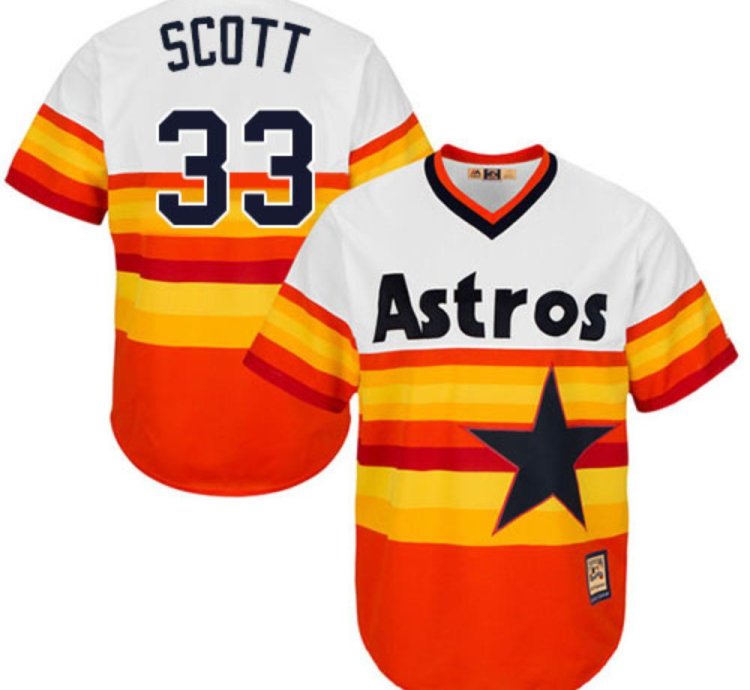 Houston Astros Mike Scott Orange 1980 Throwback Pullover Jersey