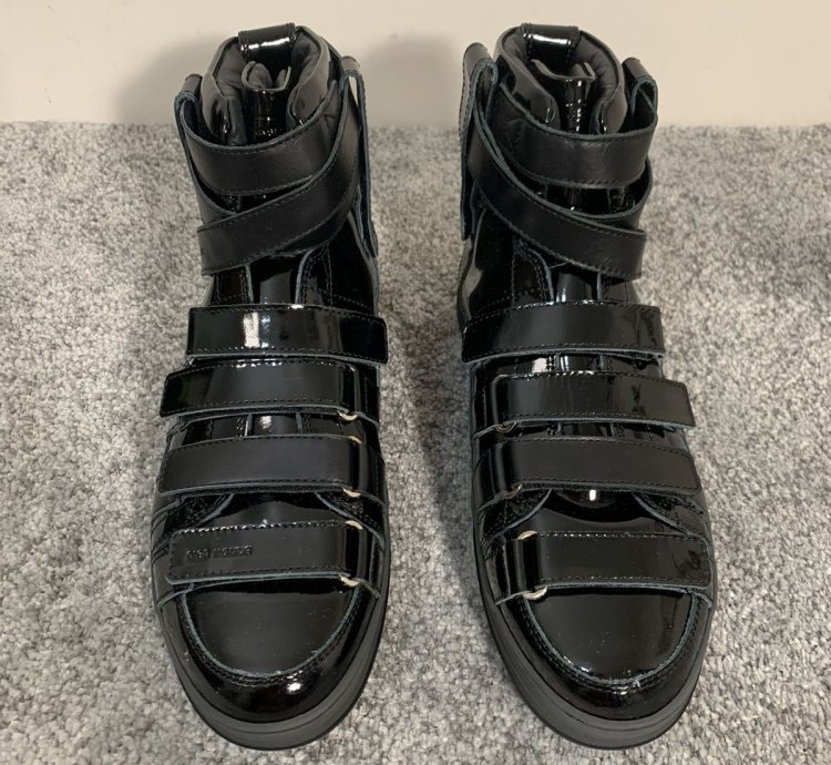 Dior Homme Bondage Black Patent Leather High Top Sz 43