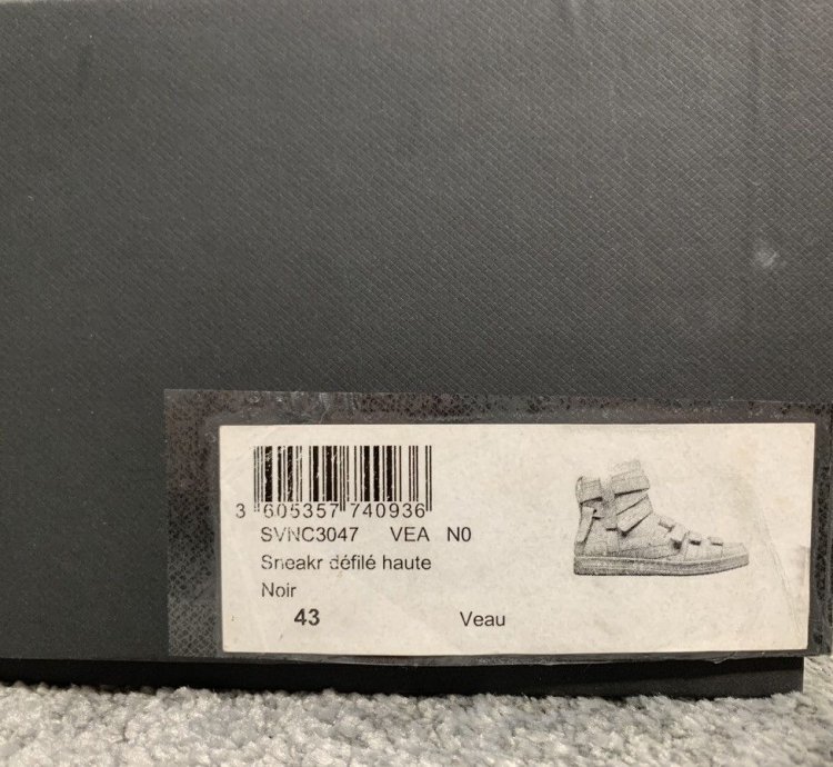Dior Homme Bondage Black Patent Leather High Top Sz 43