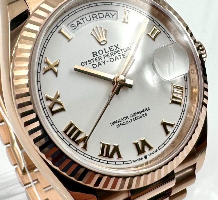 Rolex Day-date 36 128235 36mm Rose Gold White Roman Dial Unworn 2024