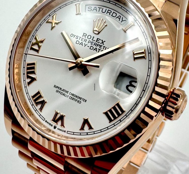Rolex Day-date 36 128235 36mm Rose Gold White Roman Dial Unworn 2024