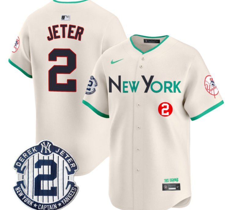 Derek Jeter Jersey 2 New York Yankees City Connect Vapor Premier Limited Stitched Cream