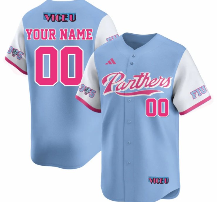 Custom Fiu Baseball Jersey Name Number 2025 Vice U All Stitched Blue