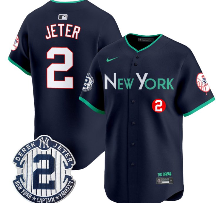Derek Jeter Jersey 2 New York Yankees City Connect Vapor Premier Limited Stitched Navy