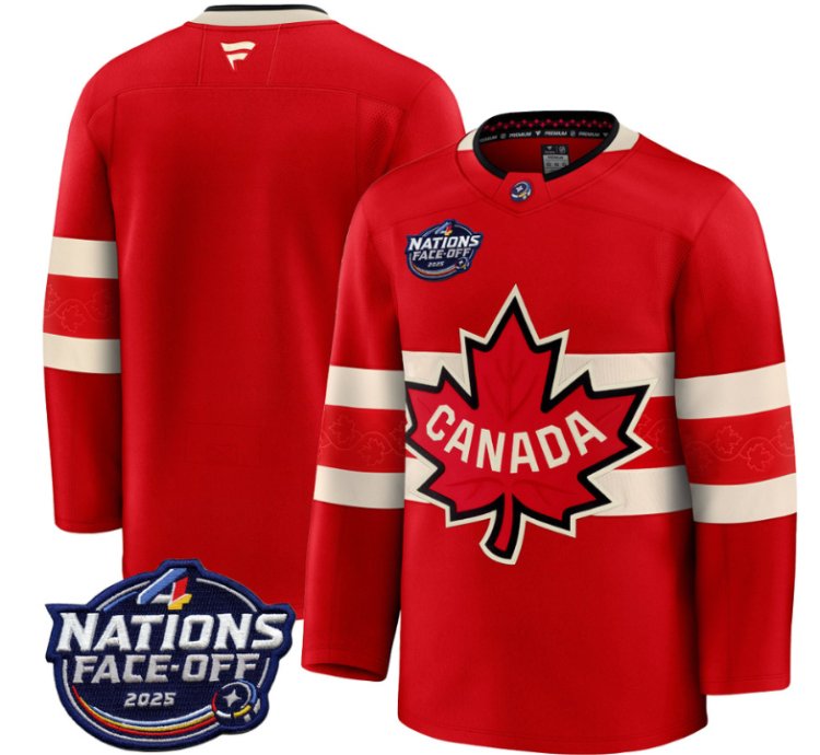 Mens Team Jersey Canada 4 Nations Face-off 2025 V2 Stitched Red