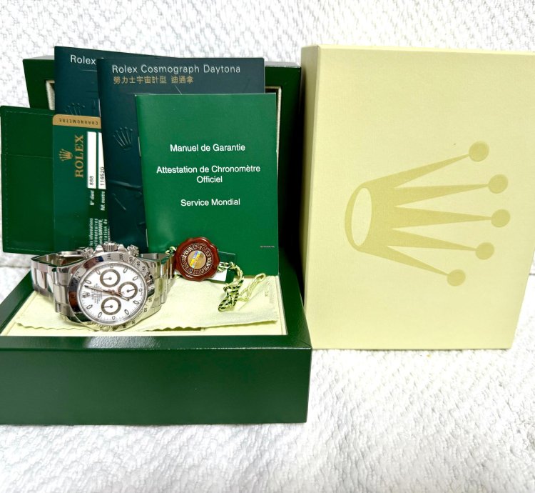 Rolex Daytona 116520 White Aph Full Original Stickers Unworn Nos
