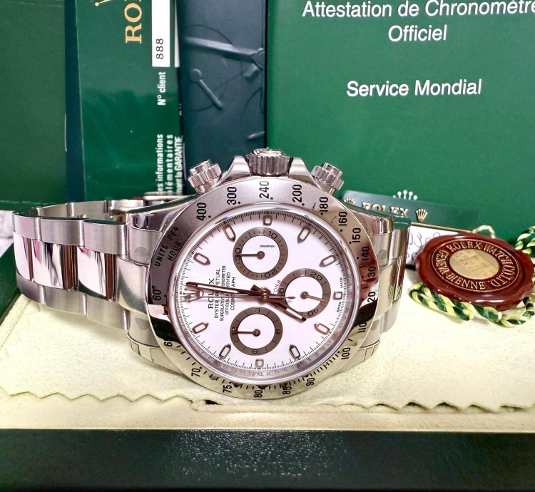 Rolex Daytona 116520 White Aph Full Original Stickers Unworn Nos