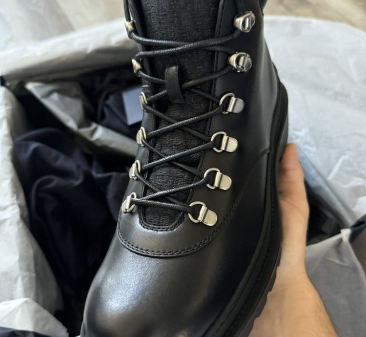 Dior Jacquard Explore Hiking Boot Leather