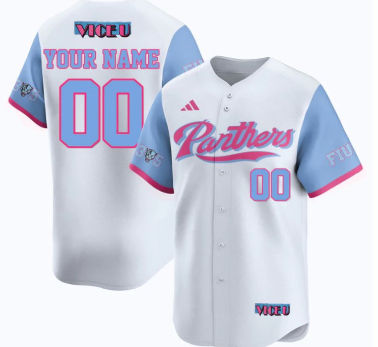 Custom Fiu Baseball Jersey Name Number 2025 Vice U All Stitched White