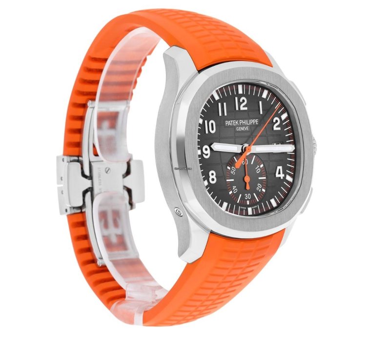 Patek Philippe Aquanaut 5968a Aquanaut Chronograph Orange Band Mens Watch Box Papers