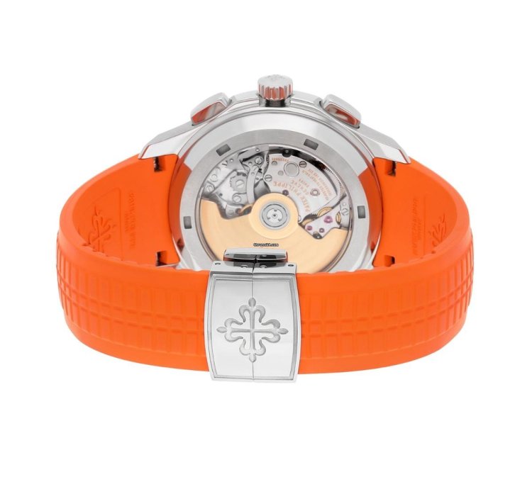 Patek Philippe Aquanaut 5968a Aquanaut Chronograph Orange Band Mens Watch Box Papers