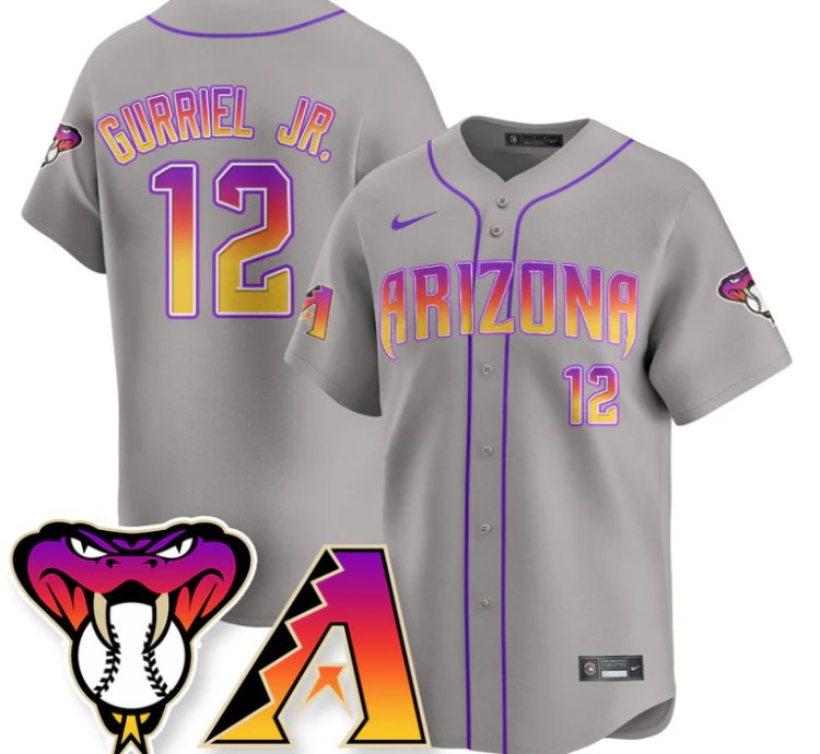 Lourdes Gurriel Jr Jersey 12 Arizona Diamondbacks 2025 City Connect Concept Stitched Gray