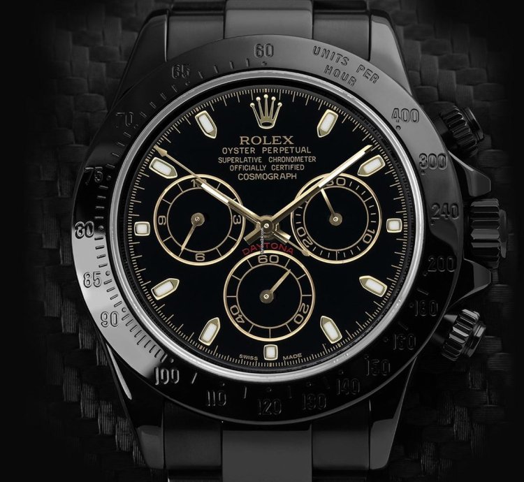 Rolex Daytona 116523 Daytona Black Pvd Dlc Coated Watch With Black Dial