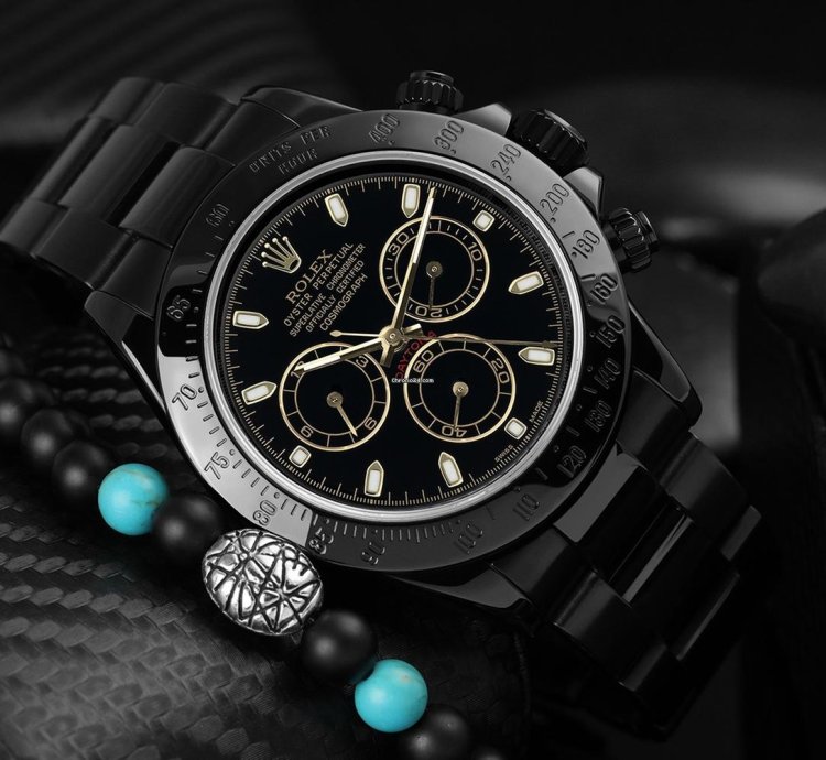 Rolex Daytona 116523 Daytona Black Pvd Dlc Coated Watch With Black Dial