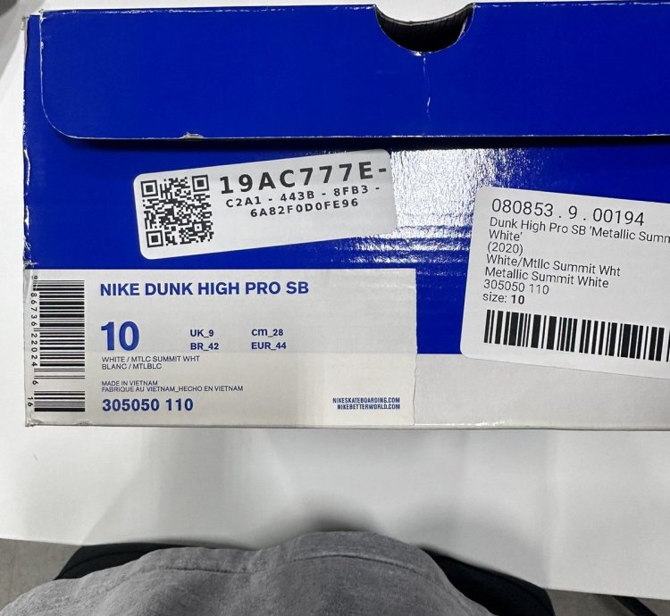 Nike Sb Dunk High Metallic Summit White Size 10