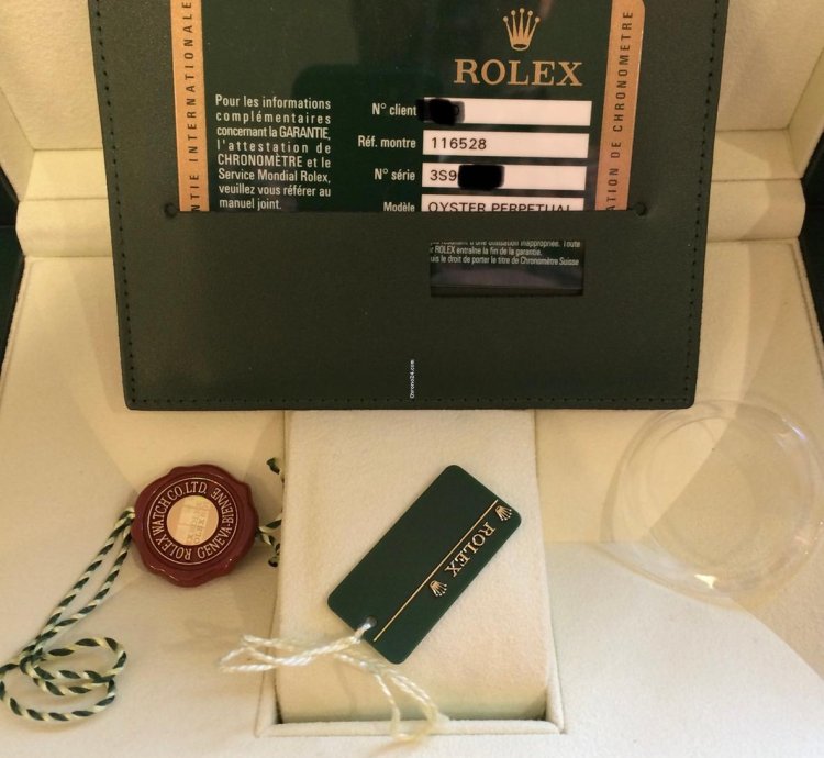 Rolex Daytona 116528 - Blue Dial - Yellow Gold - 2014 - Unworn