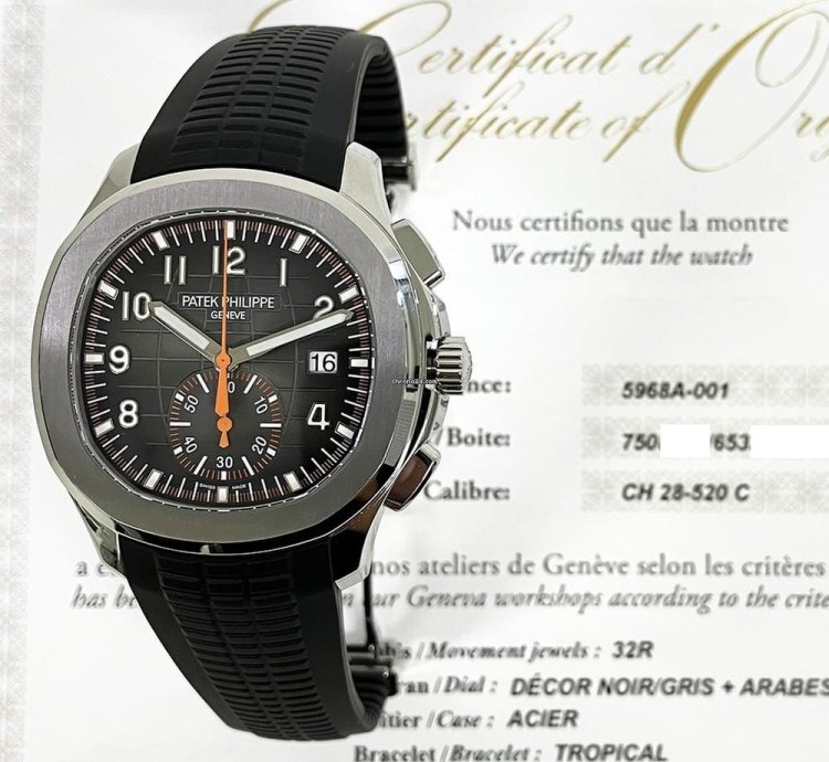 Patek Philippe Aquanaut 5968a-001 Aquanaut Chronograph 42 2mm Steel Case Mens Watch 2022